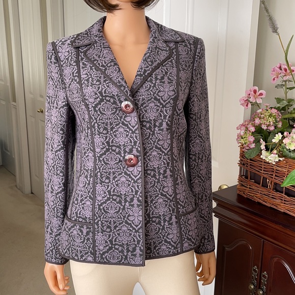 NWOT Sigrid Olsen collection wool silk tapestry blazer - Picture 3 of 9